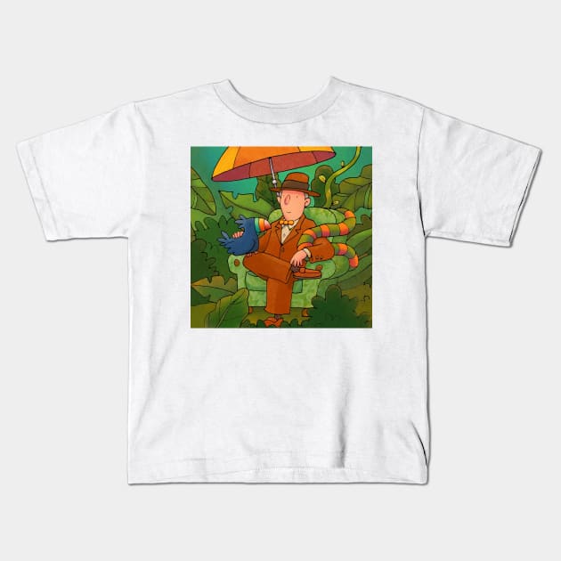 Armchair Traveller Kids T-Shirt by drawboy